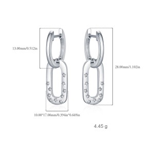 925 Sterling Silver Zirconia Star Hoop Earring 60300169