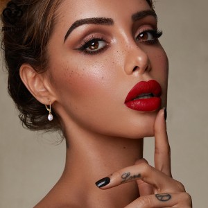 925 Sterling Silver Fresh Water Peal Dangle Hoop Earring 60300178