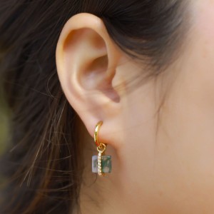 925 Sterling Silver Square Moss Agate Earrings 60300180 925 Sterling Silver Square Moss Agate Earrings 60300180