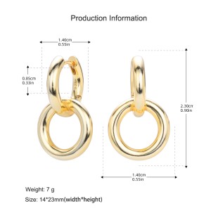 925 Sterling Silver Double Circle Hoop Earring 60300183