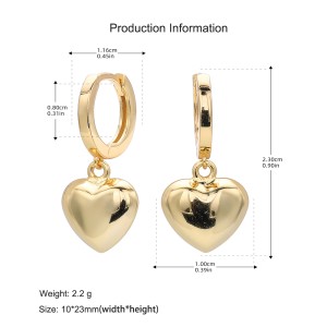 925 Sterling Silver Heart Hoop Earring 60300186