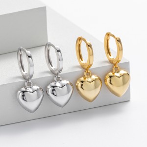 925 Sterling Silver Heart Hoop Earring 60300186