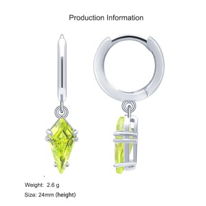 925 Sterling Silver Geometric Multicolor Zircon Earring 60300191 925 Sterling Silver Geometric Multicolor Zircon Earring 60300191