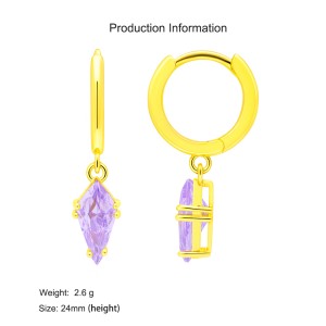 925 Sterling Silver Geometric Multicolor Zircon Earring 60300191 925 Sterling Silver Geometric Multicolor Zircon Earring 60300191