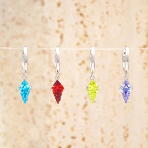 925 Sterling Silver Geometric Multicolor Zircon Earring 60300191 925 Sterling Silver Geometric Multicolor Zircon Earring 60300191