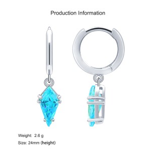 925 Sterling Silver Geometric Multicolor Zircon Earring 60300191 925 Sterling Silver Geometric Multicolor Zircon Earring 60300191