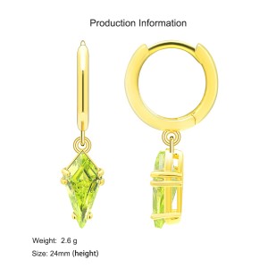 925 Sterling Silver Geometric Multicolor Zircon Earring 60300191 925 Sterling Silver Geometric Multicolor Zircon Earring 60300191