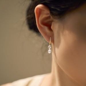 925 Sterling Silver Double Zircon Hoop Earring 60300199 925 Sterling Silver Double Zircon Hoop Earring 60300199