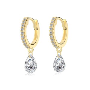 925 Sterling Silver 5*7 Teardrop Hoop Earring 60300201 925 Sterling Silver 5*7 Teardrop Hoop Earring 60300201