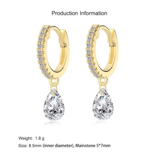 925 Sterling Silver 5*7 Teardrop Hoop Earring 60300201 925 Sterling Silver 5*7 Teardrop Hoop Earring 60300201