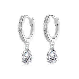 925 Sterling Silver 5*7 Teardrop Hoop Earring 60300201 925 Sterling Silver 5*7 Teardrop Hoop Earring 60300201