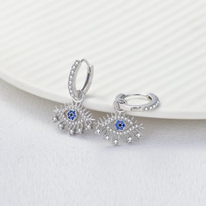 925 Sterling Silver Evil Eye Zircon Hoop Earring 60300202 925 Sterling Silver Evil Eye Zircon Hoop Earring 60300202