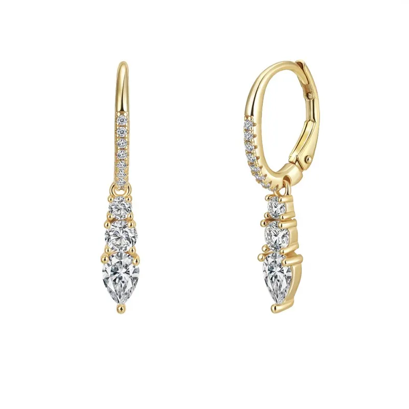 925 Sterling Silver Teardrop CZ Drop Earring 60300203