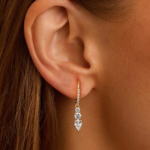 925 Sterling Silver Teardrop CZ Drop Earring 60300203
