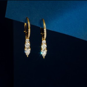 925 Sterling Silver Teardrop CZ Drop Earring 60300203