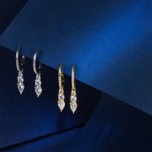 925 Sterling Silver Teardrop CZ Drop Earring 60300203