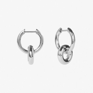 925 Sterling Silver Double Circle InterlockingHoop Earring 60300206 925 Sterling Silver Double Circle InterlockingHoop Earring 60300206