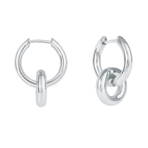 925 Sterling Silver Double Circle InterlockingHoop Earring 60300206 925 Sterling Silver Double Circle InterlockingHoop Earring 60300206