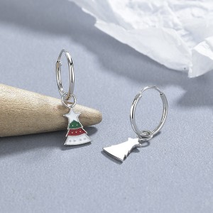 925 Sterling Silver Christmas Bell Snowflake Drop Hoop Earring 60300207 925 Sterling Silver Christmas Bell Snowflake Drop Hoop Earring 60300207