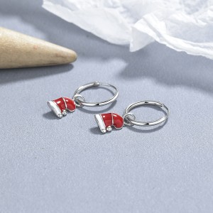 925 Sterling Silver Christmas Bell Snowflake Drop Hoop Earring 60300207 925 Sterling Silver Christmas Bell Snowflake Drop Hoop Earring 60300207