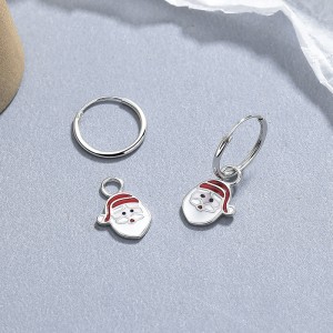 925 Sterling Silver Christmas Bell Snowflake Drop Hoop Earring 60300207 925 Sterling Silver Christmas Bell Snowflake Drop Hoop Earring 60300207