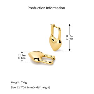 925 Sterling Silver High-Polish Heart Padlock Huggie Hoop Earring 60300218 925 Sterling Silver High-Polish Heart Padlock Huggie Hoop Earring 60300218