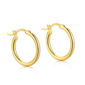 Minimalist Round Frensh Lock Hoop Earring 60400003 Minimalist Round Frensh Lock Hoop Earring 60400003