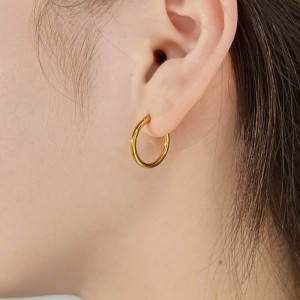 Minimalist Round Frensh Lock Hoop Earring 60400003 Minimalist Round Frensh Lock Hoop Earring 60400003