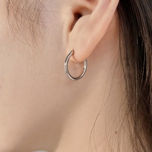Minimalist Round Frensh Lock Hoop Earring 60400003 Minimalist Round Frensh Lock Hoop Earring 60400003