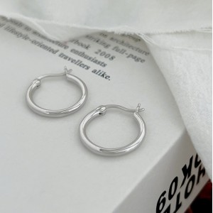 Minimalist Round Frensh Lock Hoop Earring 60400003 Minimalist Round Frensh Lock Hoop Earring 60400003