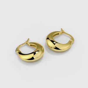 Geometric Round Frensh Lock Hoop Earring 60400005 Geometric Round Frensh Lock Hoop Earring 60400005