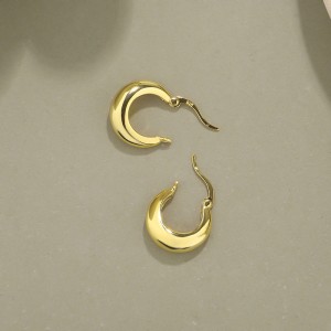 Geometric Round Frensh Lock Hoop Earring 60400005 Geometric Round Frensh Lock Hoop Earring 60400005