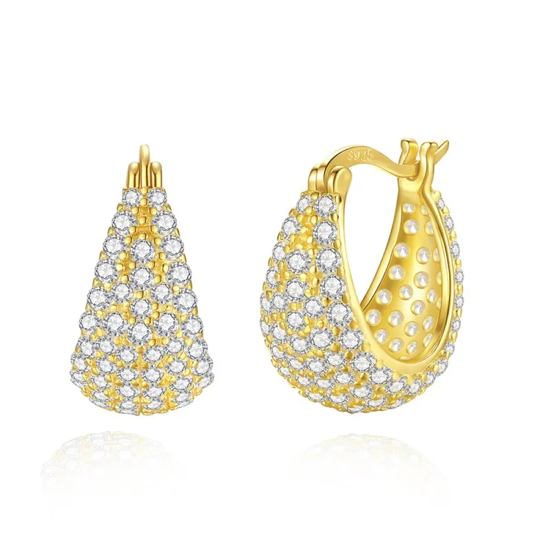 925 Sterling Silver Zirconia Waterdrop French Lock Earring 60400023