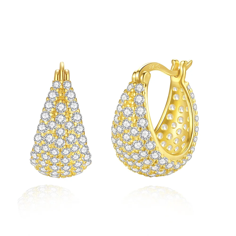 925 Sterling Silver Zirconia Waterdrop French Lock Earring 60400023