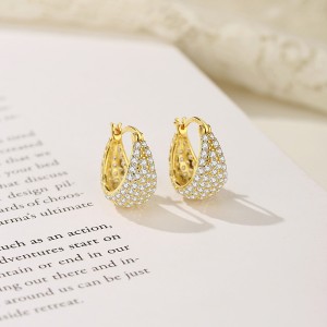 925 Sterling Silver Zirconia Waterdrop French Lock Earring 60400023