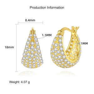 925 Sterling Silver Zirconia Waterdrop French Lock Earring 60400023