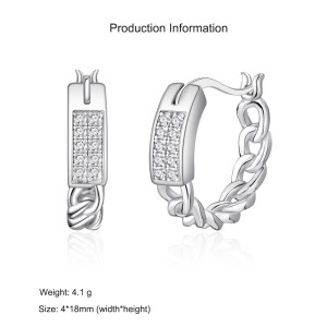925 Sterling Silver Braided French Lock Hoop Earring 60400024