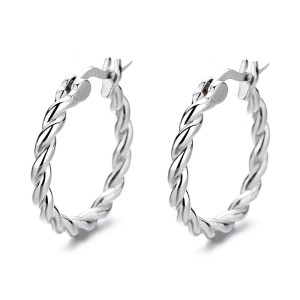 925 Sterling Silver Vintage Twisted Cable Hoop Earrings 60400025 925 Sterling Silver Vintage Twisted Cable Hoop Earrings 60400025