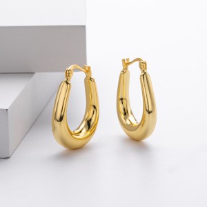 925 Sterling Silver Elongated Oval Huggie Hoop Earrings 60400028 925 Sterling Silver Elongated Oval Huggie Hoop Earrings 60400028