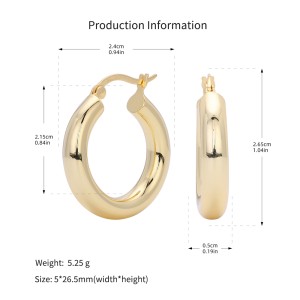 925 Sterling Silver Thick Round Tube Hoop Earrings 60400030