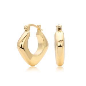 925 Sterling Silver Hollow Geometric Chunky Hoop Earrings 60400031