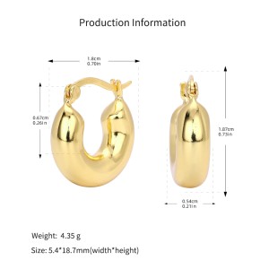 925 Sterling Silver Smooth Chunky Huggie Hoop Earrings 60400032