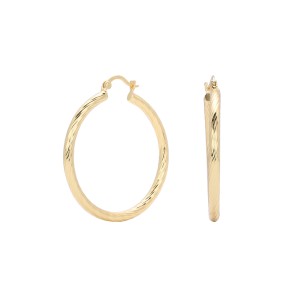 925 Sterling Silver Twisted Rope Hollow Hoop Earrings 60400033