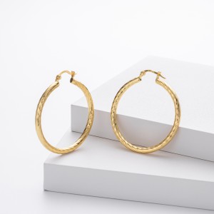 925 Sterling Silver Twisted Rope Hollow Hoop Earrings 60400033