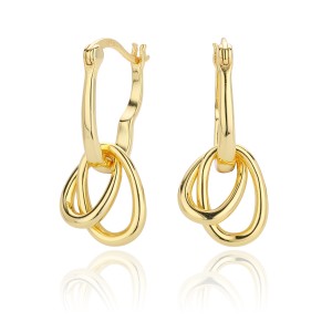 925 Sterling Silver Interlocking Chain Link Drop Earrings 60400035