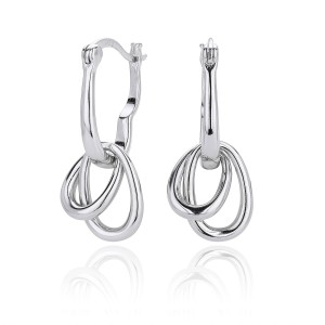 925 Sterling Silver Interlocking Chain Link Drop Earrings 60400035