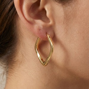 925 Sterling Silver Twisted Geometric Hoop Earrings 60400037 925 Sterling Silver Twisted Geometric Hoop Earrings 60400037