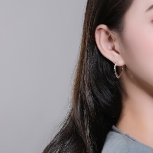 925 Sterling Silver Twisted Geometric Hoop Earrings 60400037 925 Sterling Silver Twisted Geometric Hoop Earrings 60400037