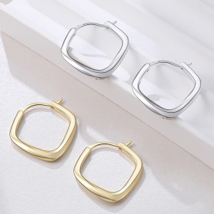 925 Sterling Silver Twisted Geometric Hoop Earrings 60400037 925 Sterling Silver Twisted Geometric Hoop Earrings 60400037