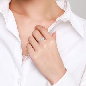 Sterling Silver Zirconia Cube Band Rings 70100088 Sterling Silver Zirconia Cube Band Rings 70100088